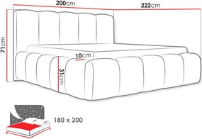 Тапицирано легло Kevson-Розов-180 x 200
