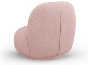Светлорозово кресло от плат букле Chuck – Micadoni Home