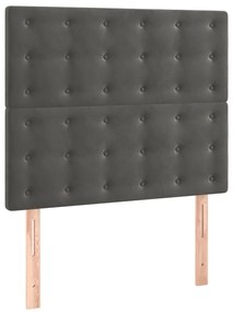 3116809 vidaXL Горни табли за легло, 2 бр, тъмносиви, 100x5x78/88 см, кадифе