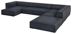 Тъмносин кожен ъглов диван (десен ъгъл) Madame – Windsor &amp; Co Sofas