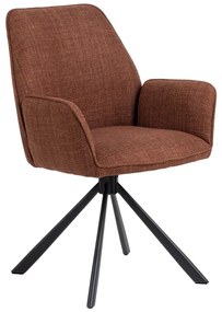 Тапицирани трапезни столове в комплект с подлакътници 2 бр. в тухлен цвят Glenda – Actona