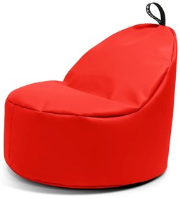 Червен пуф от изкуствена кожа Round XL – So Soft?