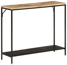 372729 vidaXL Конзолна маса, 90x30x75 cм, мангово дърво масив и желязо