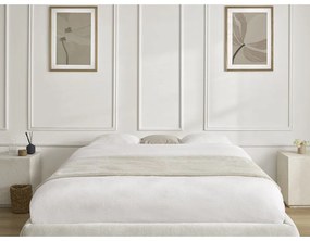 Бежово двойно легло 160x200 cm тапицирано с място за съхранение/без табла с включена подматрачна рамка Inera – Bobochic Paris