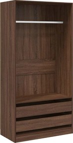 815347 vidaXL Гардероб, кафяв дъб, 100x50x200 см, инженерно дърво