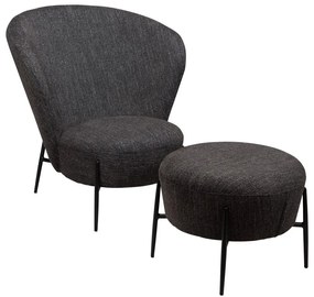 Антрацитно кресло от плат букле Orbit – DAN-FORM Denmark