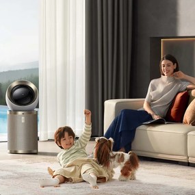 Пречиствател за въздух Dreame AirPursue PM20 CVF14A, 48 м2, Автоматизирани функции, Отопление, Плазмена и UVC стерилизация, TVOC, LCD, HEPA, Бял/бронз