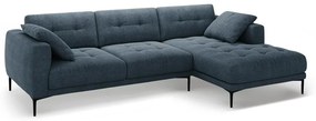Тъмносин ъглов диван (десен ъгъл) Bemy – Micadoni