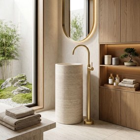 Подов смесител за мивка Rea Lungo Gold