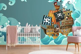 Тапет – Пиратски кораб на море