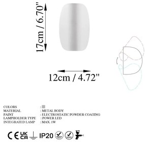 Бяла LED стенна лампа Heybe – Opviq lights