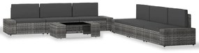 3054602 vidaXL Градински комплект за отдих, 7 части, полиратан, сив