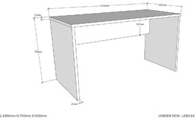 Детско бюро 140x65 cm London - Vipack