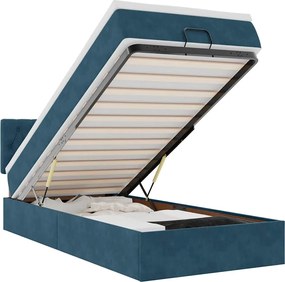 3312660 vidaXL Османска легло с матрак и LED, тъмносиньо, 80x200 см, кадифе