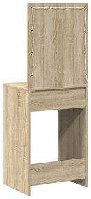 Sonata H Тоалетна маса с LED лампи Соряна дъбова дървесина 50x41x135 см