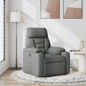 4015543 vidaXL Реклайнер, тъмносив, текстил