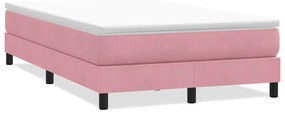 3315824 vidaXL Box Spring легло без матрак розово 120x210 cm кадифе