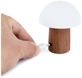 LED настолна лампа в бял и тъмно естествен цвят (височина 7 cm) Alice Mushroom – Gingko