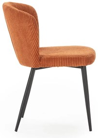 Оранжеви велурени трапезни столове в комплект 4 бр. Megan – Marckeric