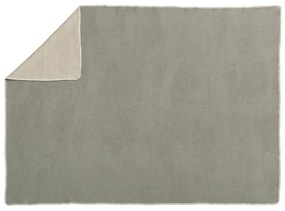 Сиво и бежово одеяло със смес от вълна 140x200 cm Ylva Dark Linen – Pappelina