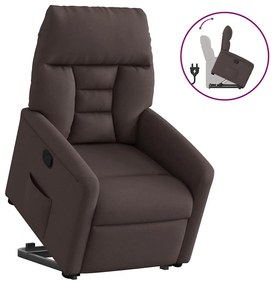 3303037 vidaXL Изправящ реклайнер стол, тъмнокафяв, текстил