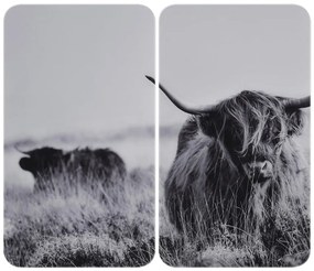 Капаци за печка от закалено стъкло 2 бр. 30x52 cm Universal Highland Cattle – Wenko