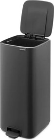 Кош за боклук Brabantia Bo Pedal 1010134, 30 л, Леко затваряне, Противоплъзгаща основа, Минерално покритие, Тъмносив