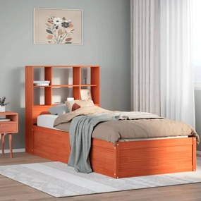 3323478 vidaXL Рамка за легло без матрак, восъчнокафяв, 90x190 см, бор масив