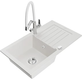 Mexen Pablo гранитна мивка с 1 отделение с отцедник и кухненски смесител Duo,