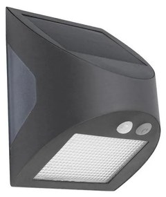 Соларен LED стенен аплик със сензор LED/3W/3,7V 1200 mAh IP54 антрацит