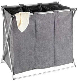 Trilogia сив кош за пране с три секции, 130 л - Wenko