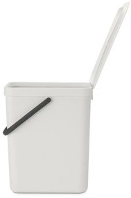 Кош за разделно събиране на боклук Brabantia Sort&Go 1005521, 25 л, Дръжка, Възможност за стенен монтаж, Светлосив