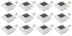 Sonata Градински соларни лампи, 12 бр, LED, квадратни, 12 см, бели