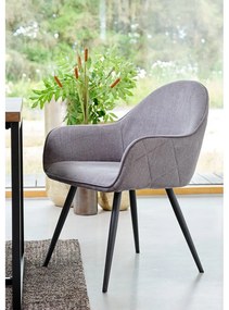 Сив тапициран трапезен стол с подлакътници Minto – Unique Furniture