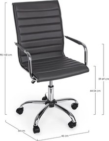 Тъмносив офис стол от имитация на кожа Perth – Yes Everyday