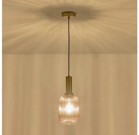 Пендел 1xE27/15W/230V кафяв Ø 13 см