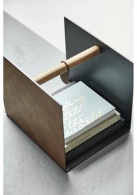 Декоративна метална кутия за съхранение от еко кожа в черен и естествен цвят 32x38x31 cm Bull – LIND DNA