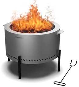 Blumfeldt Ignite Pure огнище, ниско задимяване, скара за барбекю, неръждаема стомана, преносимо, капак за дъжд, дръжки за пренасяне