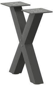 4012870 vidaXL Крака за масичка за кафе, X-образни, 2 бр., антрацит, 30x(30-31) см, стомана