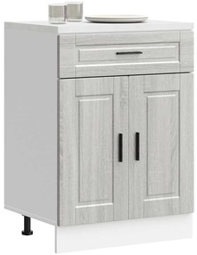853973 vidaXL Кухненски шкаф Porto, сив сонома, инженерно дърво