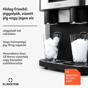 Klarstein Eiszeit Crush, ледогенератор, 2 размера, натрошен лед, сребърен