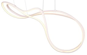 Бяло LED висящо осветително тяло с метален абажур Nala - Trio Select