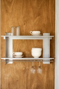 На няколко нива метален стенен рафт в сребрист цвят 70 cm Tivo – noo.ma