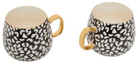 Черно-златни керамични чаши в комплект от 2 чаши от 330 ml London - Premier Housewares