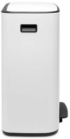 Бяло стоманено кошче за боклук за рециклиране с педал 60 l Bo – Brabantia