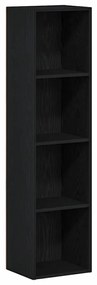 862396 vidaXL Шкаф за книги Черен дъб 36 x 30 x 143 cm Инженерно дърво
