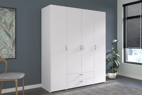 Гардероб Dorm 4-врата-White-Χωρίς πατάρι