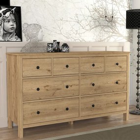 Буфет Sabina от меламин в цвят сепет дъб 160x50x96см.