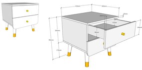 Бяло детско нощно шкафче от борова дървесина Billy - Vipack