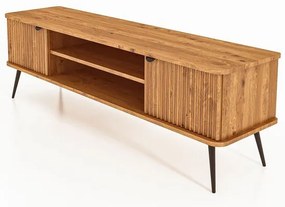 Масичка за телевизор от дъбова дървесина в естествен цвят 180x57 cm Kula - The Beds